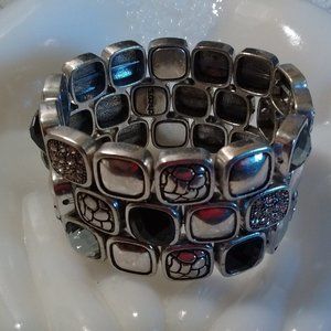 Signed Chico's Wide Bangle/ Stretch Bracelet